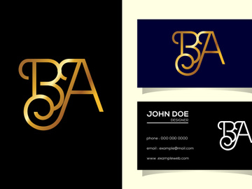 Initial Letter B A Logo Design Vector. Graphic Alphabet Symbol For Corporate Business Identity