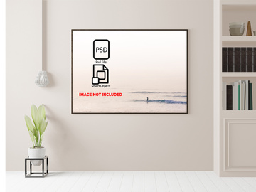 Interior concept in a frame mockup