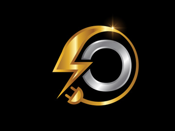 Electrical sign with the English alphabet, Electricity Logo, Power energy logo, and icon vector design