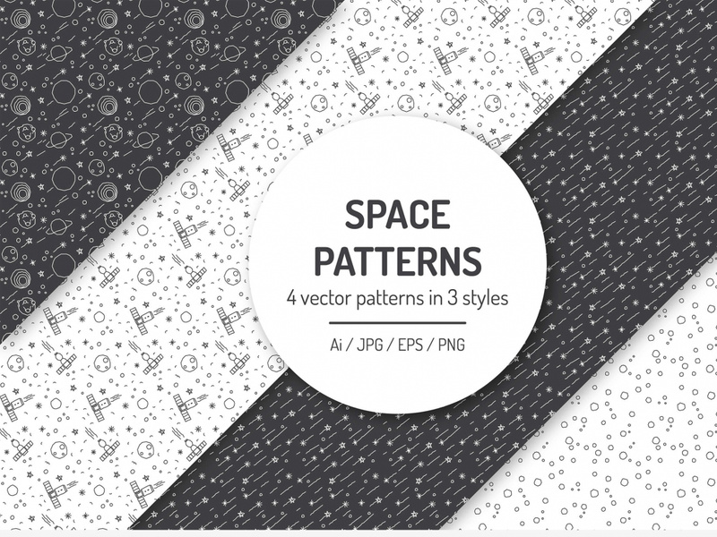 Seamless Space Patterns by Evita Vilaka ~ EpicPxls