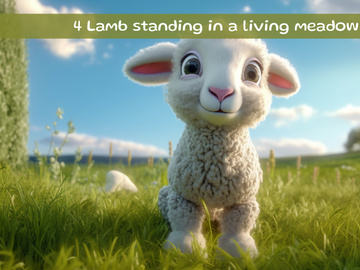 Lamb standing in a living meadow