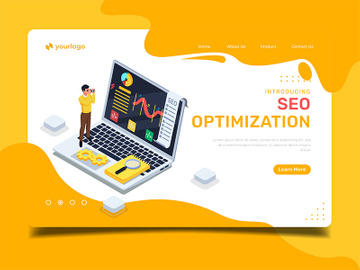 Seo Optimization - Landing page illustration template
