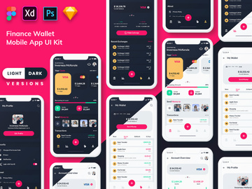 Finance Wallet Mobile App UI Kit (Light & Dark)