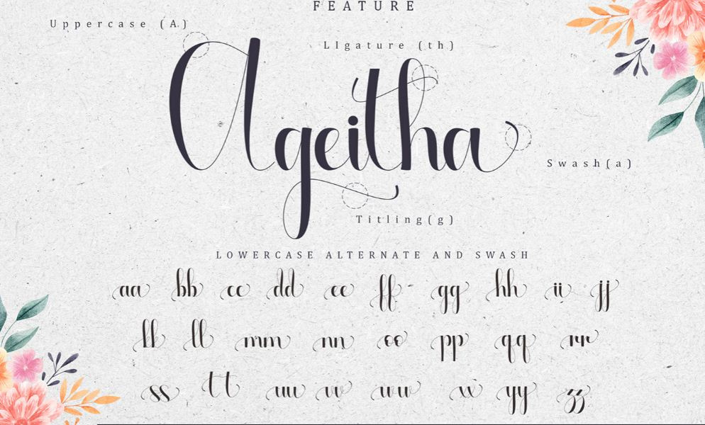 Ageitha - Free Modern Calligraphy