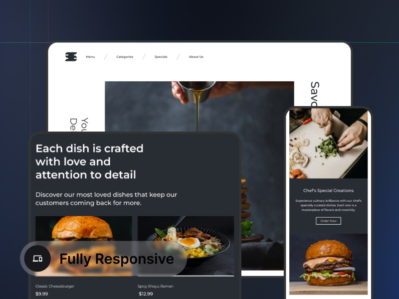 Restoo - Página de aterrizaje de restaurante UI Kit