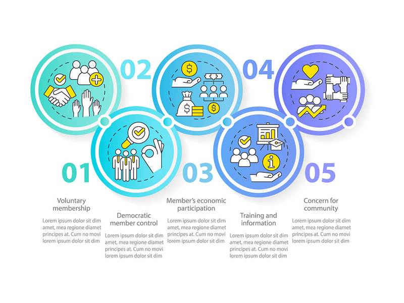 Cooperative principles circle infographic template by bsd ~ EpicPxls