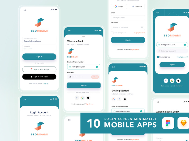 Login ui kits Mobile App by Pinozah EpicPxls