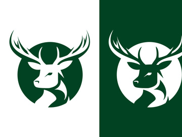 Hunting logo design template, Hunting club, Deer head logo