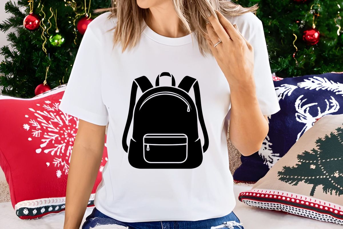 Klassischer Rucksack-Design mit vorderer Rundtasche und verstellbaren Trägern, perfekt für Schule, Wandern oder den täglichen Pendelverkehr. Einfaches Vektorsymbol.