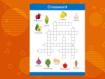 Crossword puzzle for kids. Educational game for children. worksheet for preschool kids
