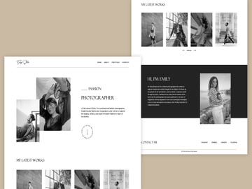 Fashion Photographer Portfolio Landing page UI Template design