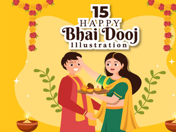15 Bhai Dooj Indian Festival Celebration Illustration