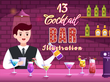 13 Cocktail Bar Illustration