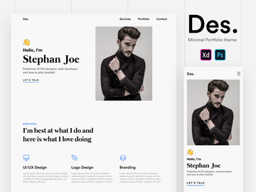 Des. Minimal Portfolio Website UI Kit