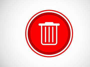 7 Pages Delete button trash can, bin symbol. Delete web icon vector illustration