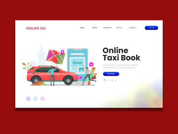 Online Taxi Booking Landing UI