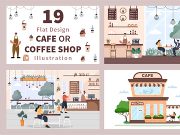19 Cafe or Coffee Shop Illustration