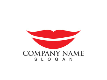 Lips woman logo and symbol vector