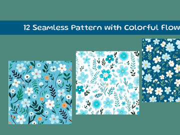 Seamless Pattern with Colorful Flowers