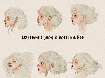 Elegant Line Art Portrait Collection – 10 Artwork Bundle (EPS + JPEG)