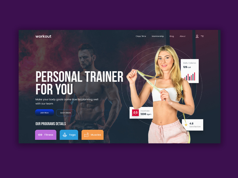 Personal Trainer Landing Page UI Kit by SB Trading ~ EpicPxls