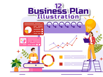 12 Business Plan Vector Illustration
