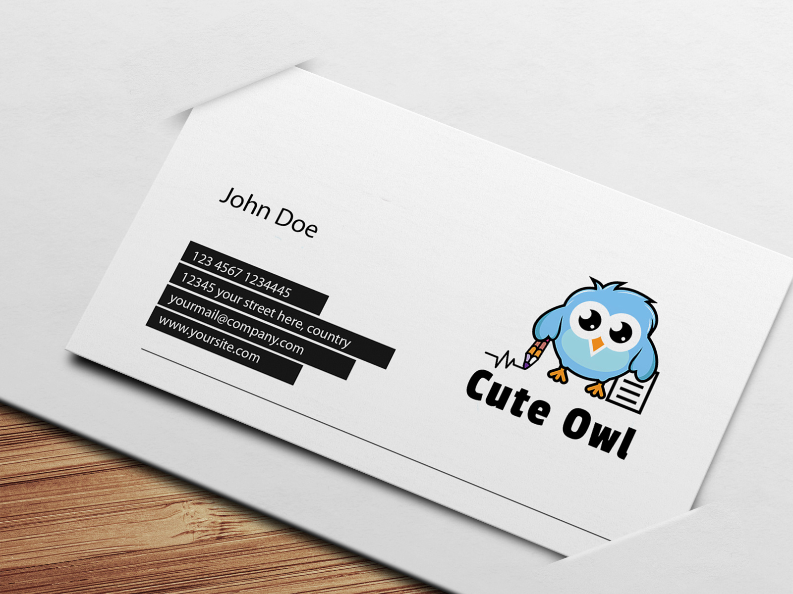 Cute Owls Learn - Modelo de Logo