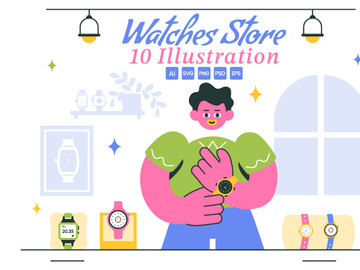 10 Watches Store Illustration