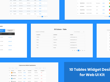 10 Tables Widget Design for Web-UI Kit
