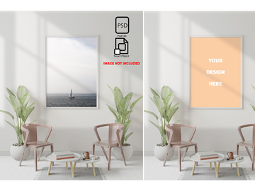Interior concept in a frame mockup