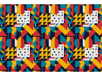 Geometric Retro Pop Art Pattern trendy