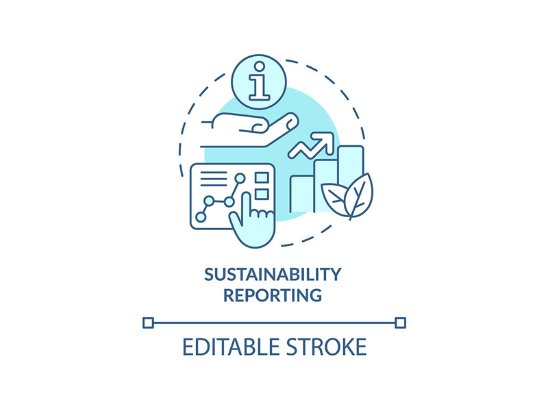 Sustainability Reporting Turquoise Concept Icon By Bsd EpicPxls