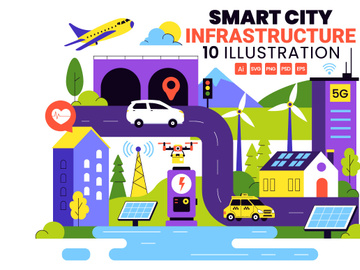 10 Smart City Infrastructure Illustration