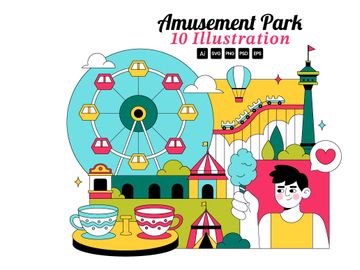 10 Amusement Park Illustration