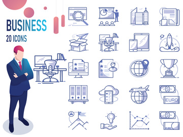 Bleu : Business And Finance IconSet