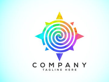 Polygonal Compass Concept Logo Design. Compass Low Poly Logo sign and symbol. Coastal icon