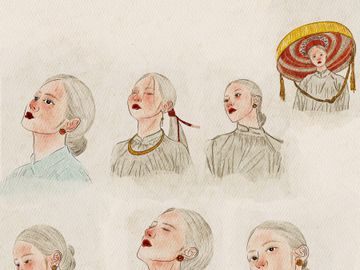 Vintage Asian Women Portraits Illustration Bundle – 10 Hand-Drawn Illustrations