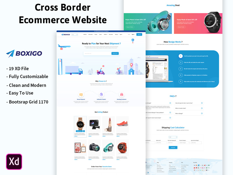 Boxigo - Cross Border Ecommerce Website by Mizanur Rahman ~ EpicPxls