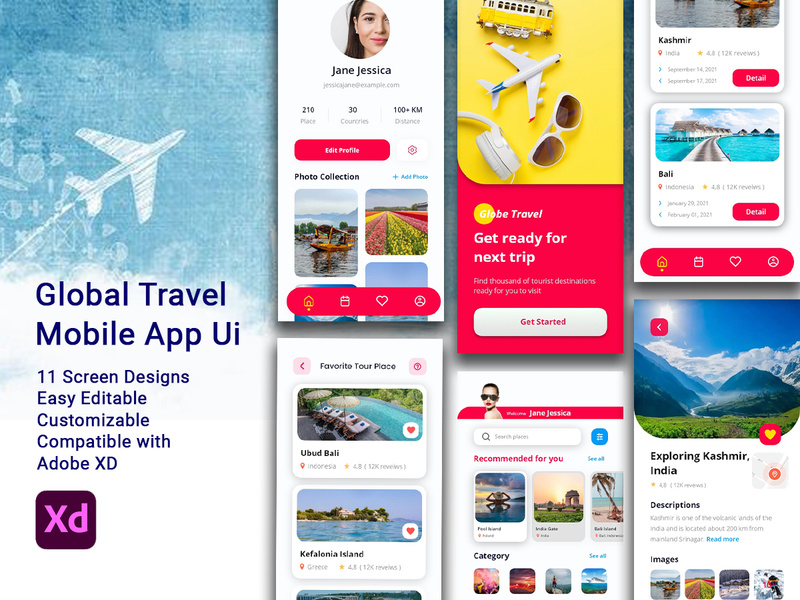 Global Travel Mobile App Ui by SB Trading ~ EpicPxls