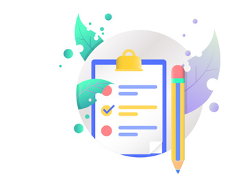 checkboard and pen illustration vector icon