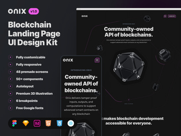 Onix Blockchain Landing Page UI Design Kit