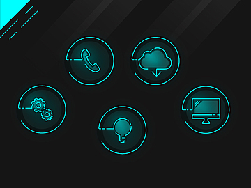 UI Glowing Vector Icons