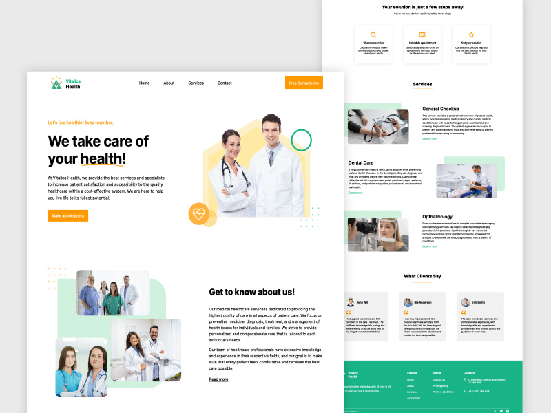 Medical Healthcare Landing Page Template Design by Aisaa ~ EpicPxls