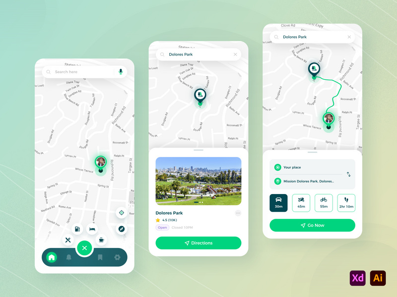 Map & Navigation 🧭 App UI Kit by CMARIX Infotech ~ EpicPxls