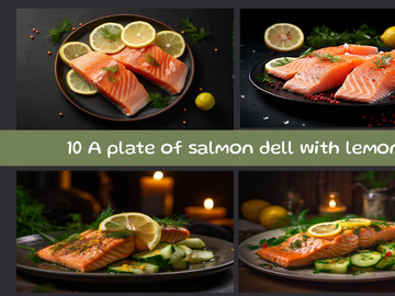 A plate of salmon dell with lemon