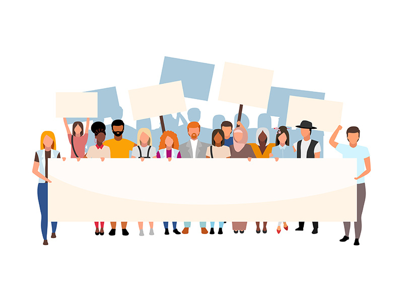 Multinational movement flat concept vector illustration by ~ EpicPxls