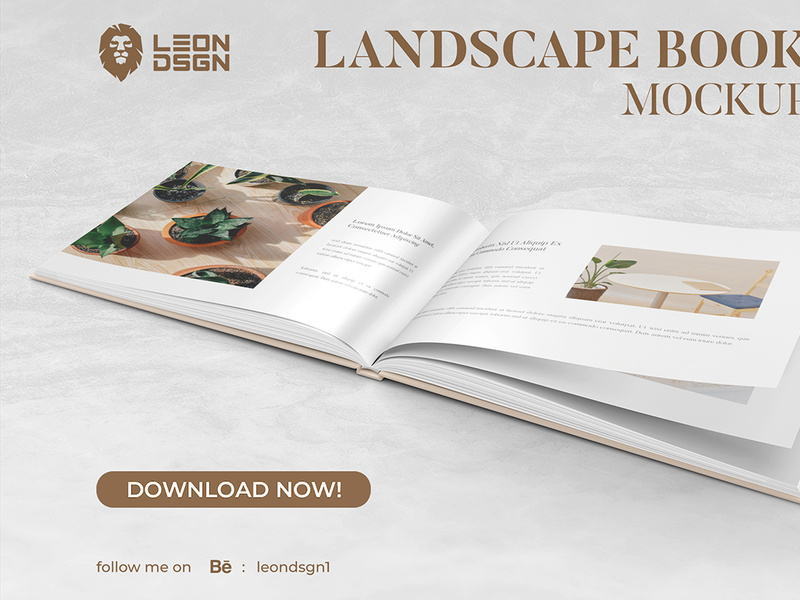 Download Free Landscape Book Mockup By Leon Dsgn Epicpxls