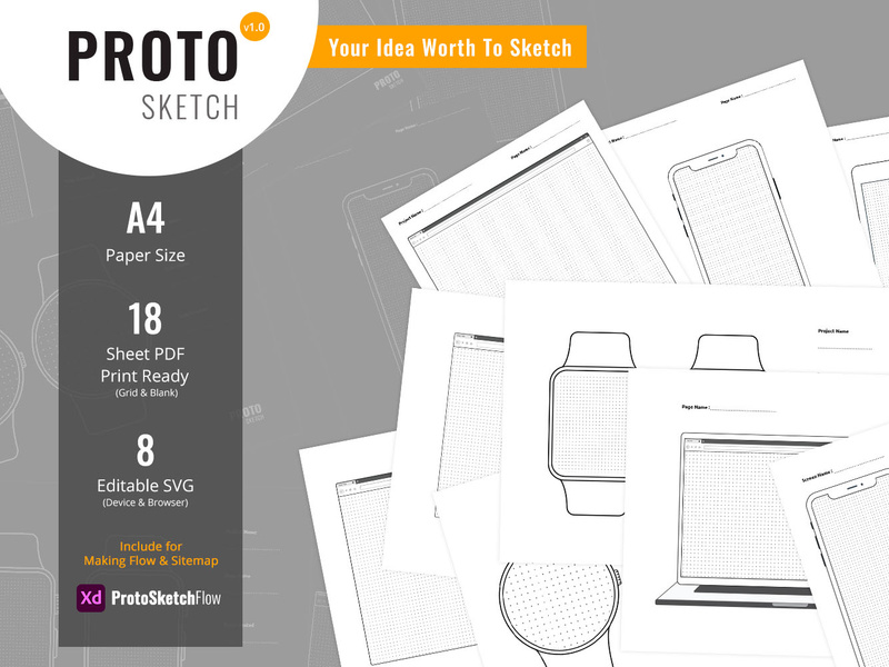ProtoSketch - Printable Prototype Wireframe Design by ~ EpicPxls