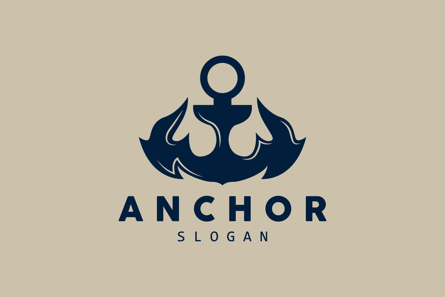 Logo Anchor, Vektor Kapal Laut, Desain Minimalis Sederhana