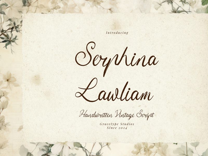 Serphina Lawliam | Handwritten Vintage Script by ~ EpicPxls